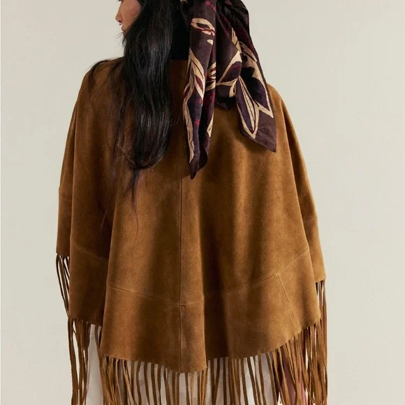 Free People Fire Nights Suede Shawl